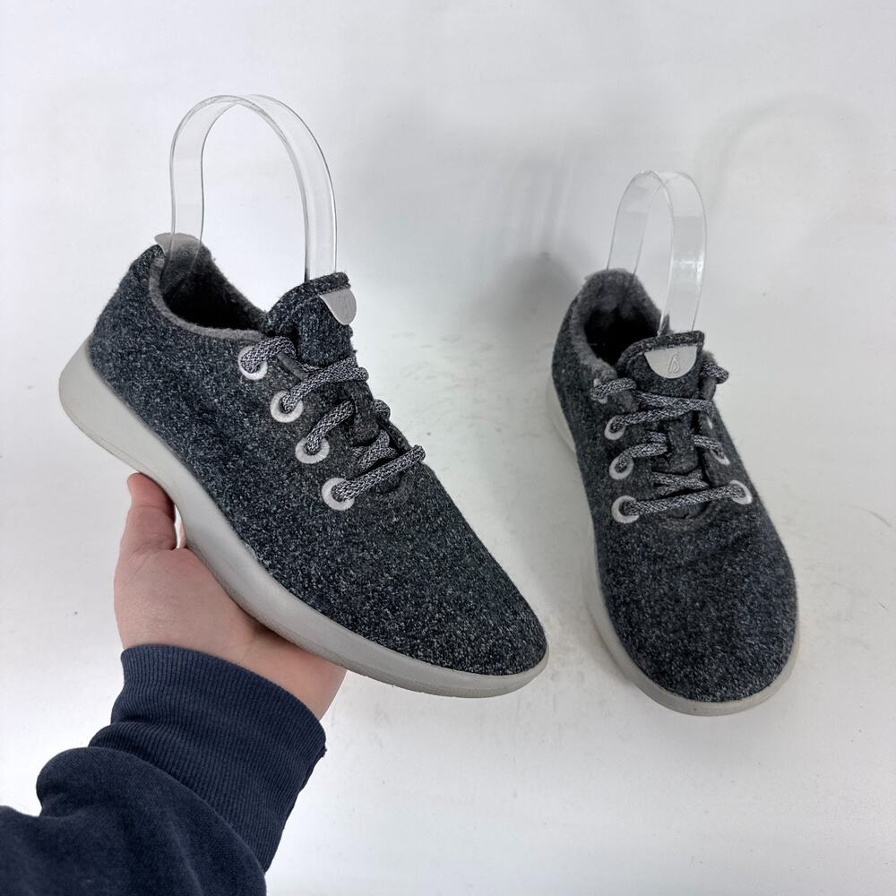 Allbirds Wool Runner Sneakers Women's 6 Charcoal Gray Lace-Up Low Top Winter